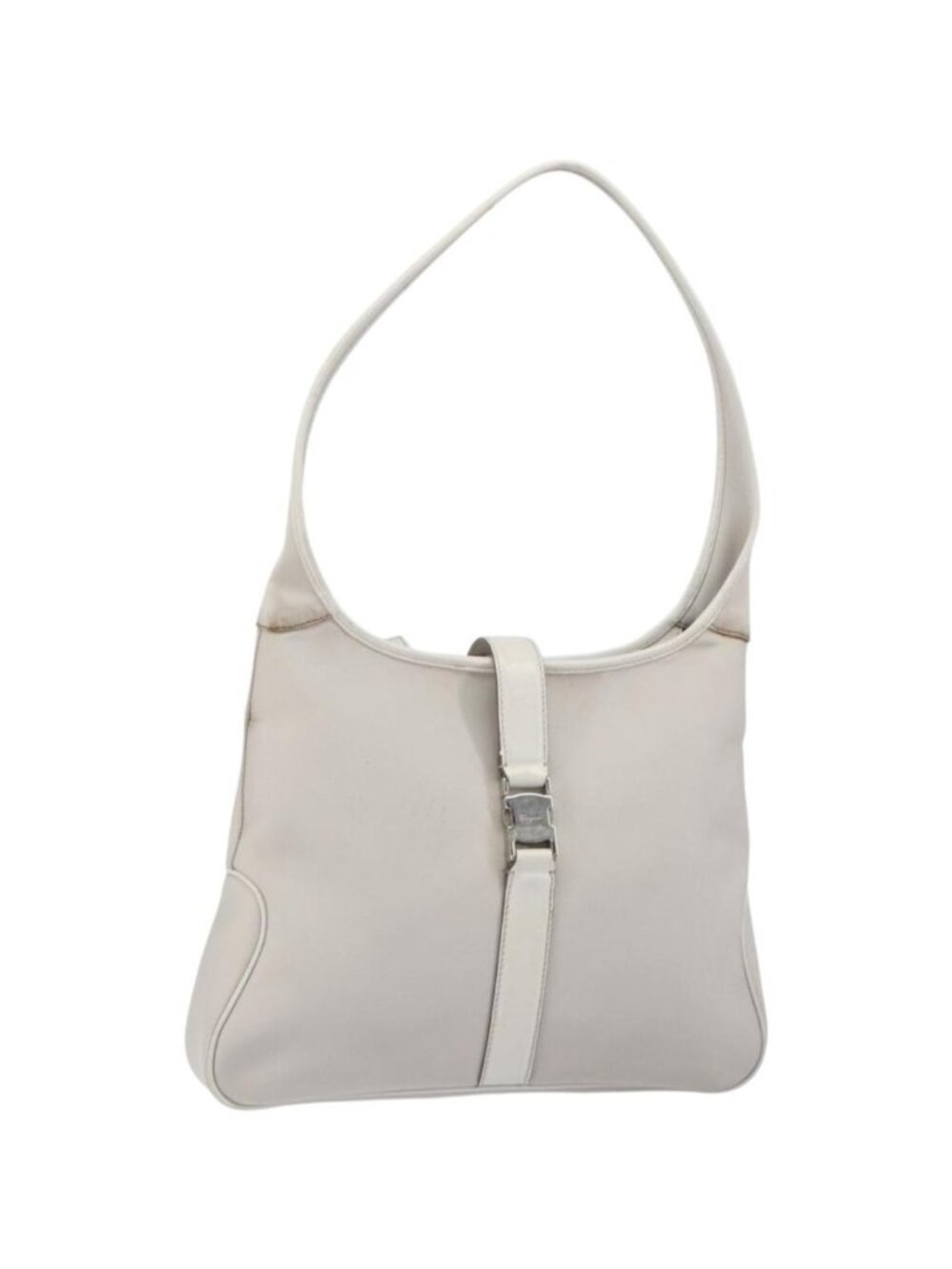 Salvatore Ferragamo Shoulder Bag Nylon Gray Silver